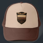 Brown County State Park Indiana Badge Trucker Hat<br><div class="desc">Brown County State Park artwork in a badge style design. The park is by far the largest of 24 state parks in Indiana,  and occupies 15, 776 acres —making it one of the larger state parks in the United States.</div>