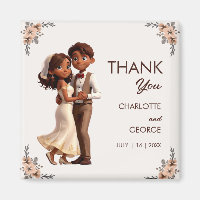 Brown couple newlyweds dancing wedding favours
