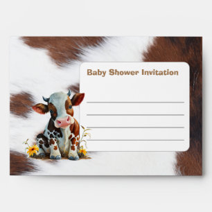 Brown Cow Baby Shower Invitation  Envelope