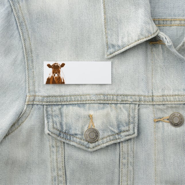 Brown Cow Farm Animal Art Name Tag (In Situ)