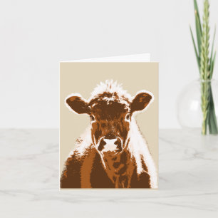 Brown Cow Farm Animal Blank Note Card