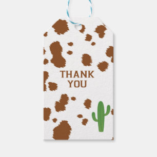Brown Cow Print Gift Tag