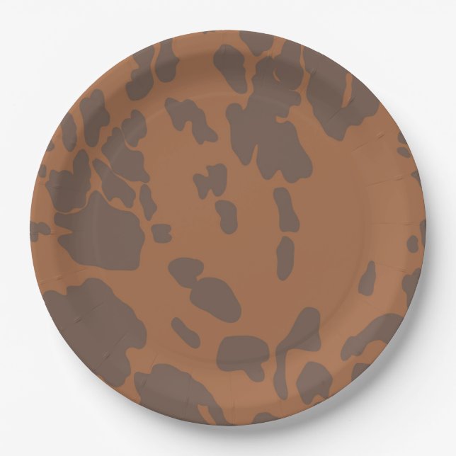 Brown Cow Print Paper Plates (Front)