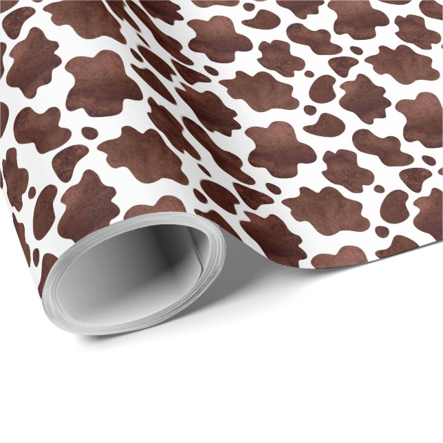 Brown Cow Print Wrapping Paper (Roll Corner)