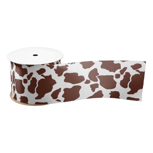 Brown Cow Skin Pattern Ribbon Satin Ribbon (Spool)