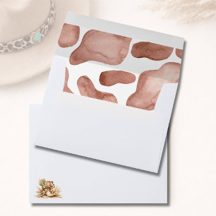 Brown Cow Skin Western Country Chic Baby Shower Envelope