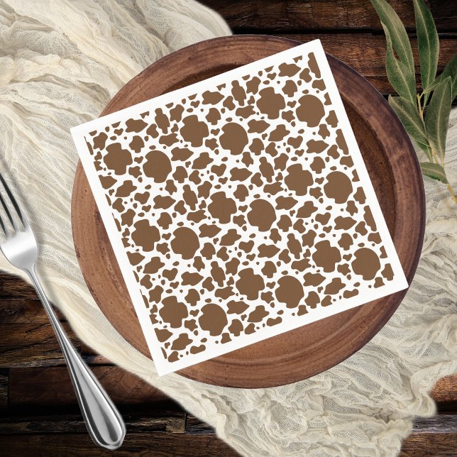 Brown Cow Spots Faux Cowhide Pattern Napkin (Brown Cow Spots Faux Cowhide Pattern Paper Napkins)
