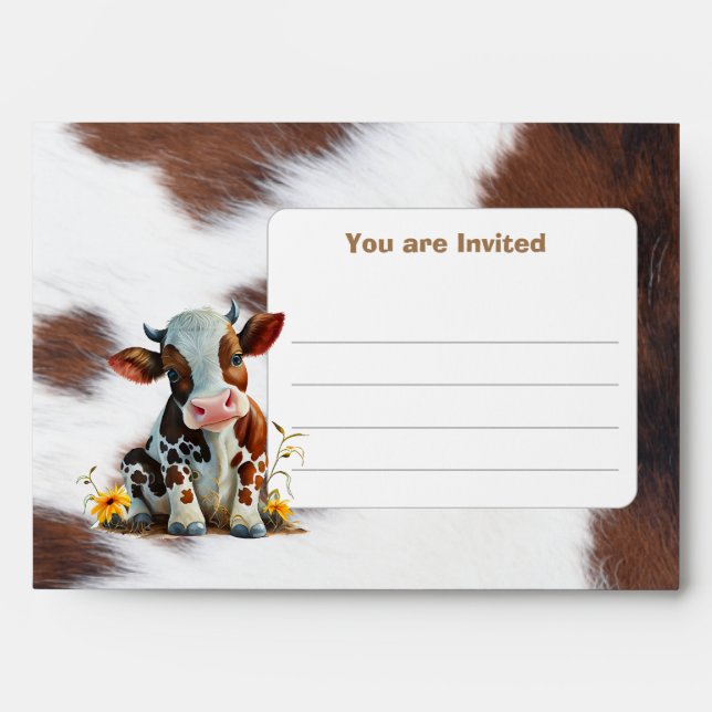 Brown Cow You are Invitated Envelope (Front)