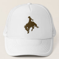Brown Cowboy Bucking Horse