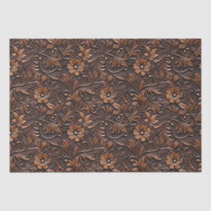 Brown Cowgirl Floral Tissue Paper