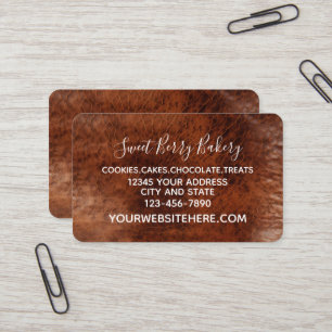 Brown Cowgirl Leather Look Business Card