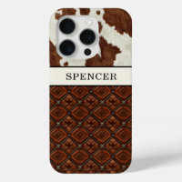 Brown Cowhide and Leather Monogrammed
