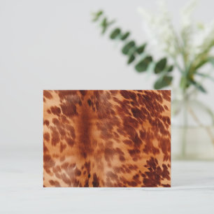 Brown Cowhide Animal Print Postcard