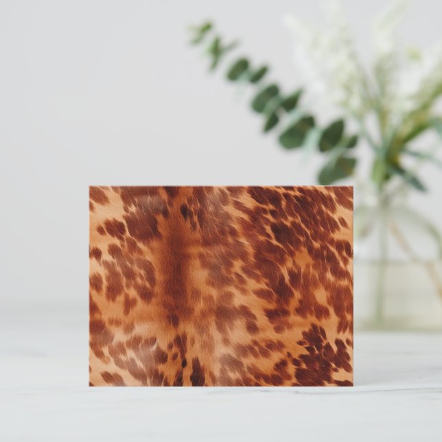 Brown Cowhide Animal Print Postcard (Standing Front)