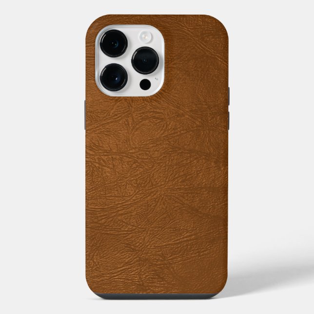 Brown Cowhide Leather Texture Look iPhone Case (Back)