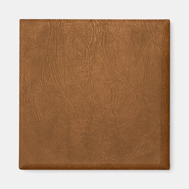 Brown Cowhide Leather Texture Look Magnet (Front)