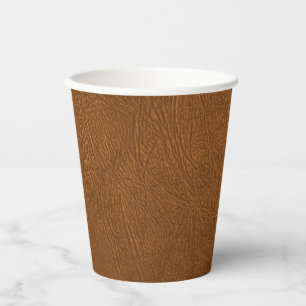 Brown Cowhide Leather Texture Look Paper Cups