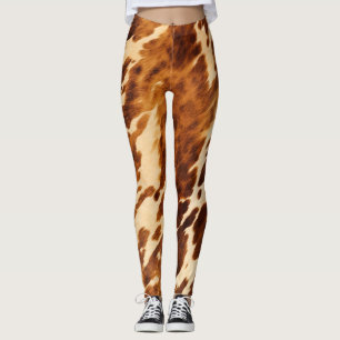 Brown Cowhide Leggings