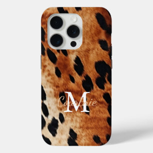 Brown Cowhide Monogram iPhone 15 Pro Case