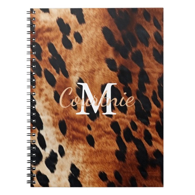 Brown Cowhide Monogram Notebook (Front)