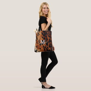 Brown Cowhide Monogram Tote Bag