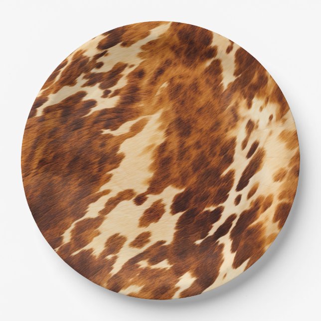 Brown Cowhide Paper Plate (Front)