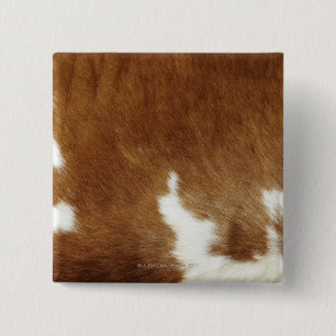 Brown Cowhide Print 15 Cm Square Badge