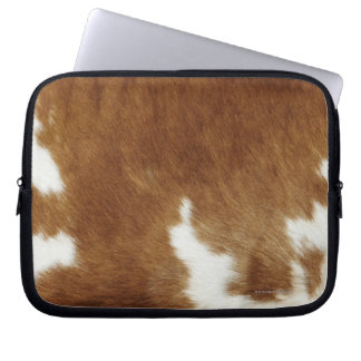 Brown Cowhide Print Laptop Sleeve