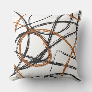 BROWN CRAZY LINES DESIGN Retro Throw Pillow