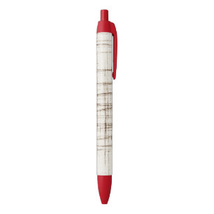 Brown Cream Abstract Stripes Black Ink Pen