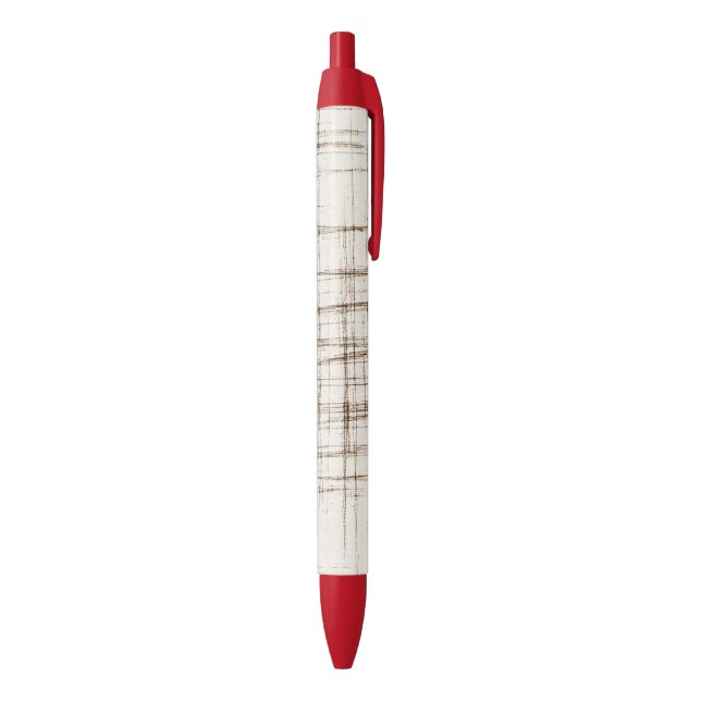 Brown Cream Abstract Stripes Black Ink Pen (Bottom (Vertical))