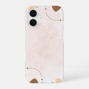 Brown Cream Aesthetic Floral Linktree iPhone 16 Case