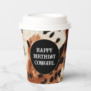 Brown Cream Animal Cowhide Paper Cups