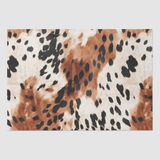 Brown Cream Animal Cowhide Tissue Paper (Front)