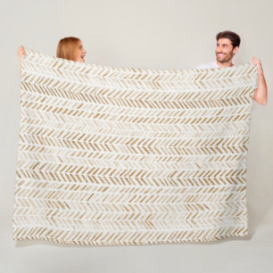 Brown Cream Arrows Fleece Blanket