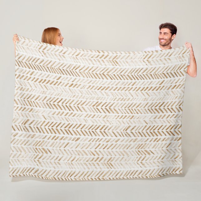 Brown Cream Arrows Fleece Blanket (In Situ)
