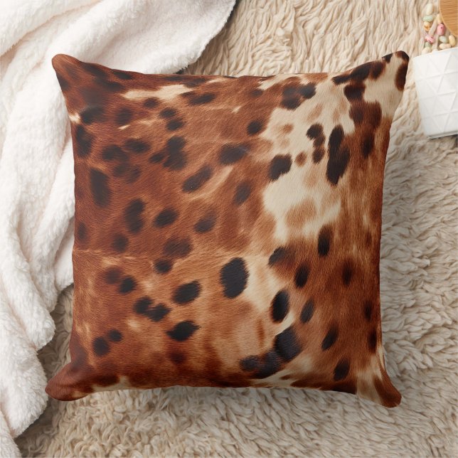 Brown Cream Black Cowhide Cushion (Blanket)