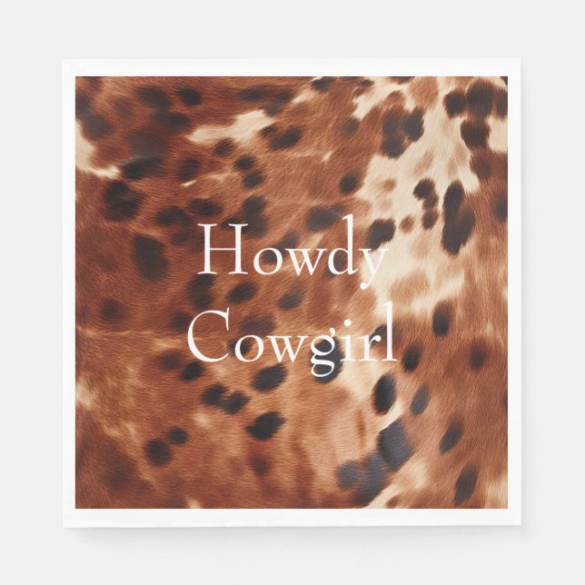 Brown Cream Black Cowhide  Napkin (Front)