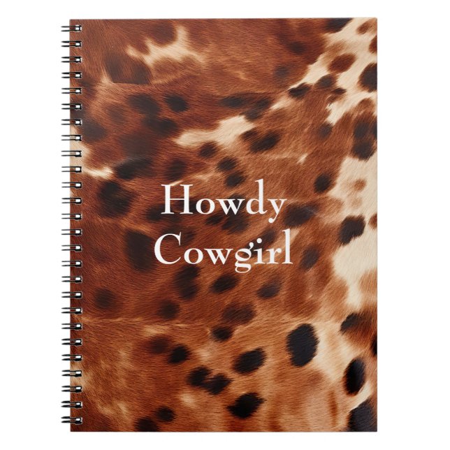 Brown Cream Black Cowhide  Notebook (Front)