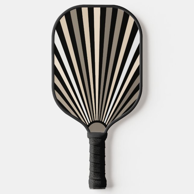 Brown Cream Black stripes Pickleball Paddle (Front)