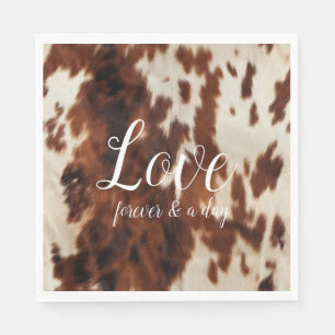 Brown Cream Cowhide Napkin