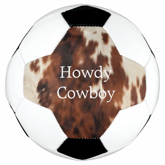 Brown Cream Cowhide  Soccer Ball (Front)