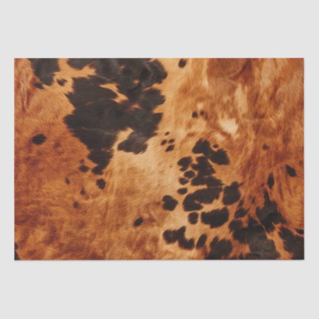 Brown Cream Cowhide Wedding Tissue Paper (Front)