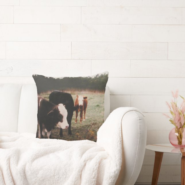 Brown Cream Cows Cushion (Couch)
