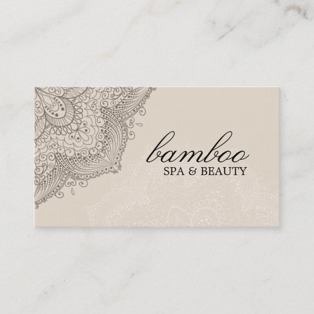Brown & Cream Exotic Spa Business Card (Front)