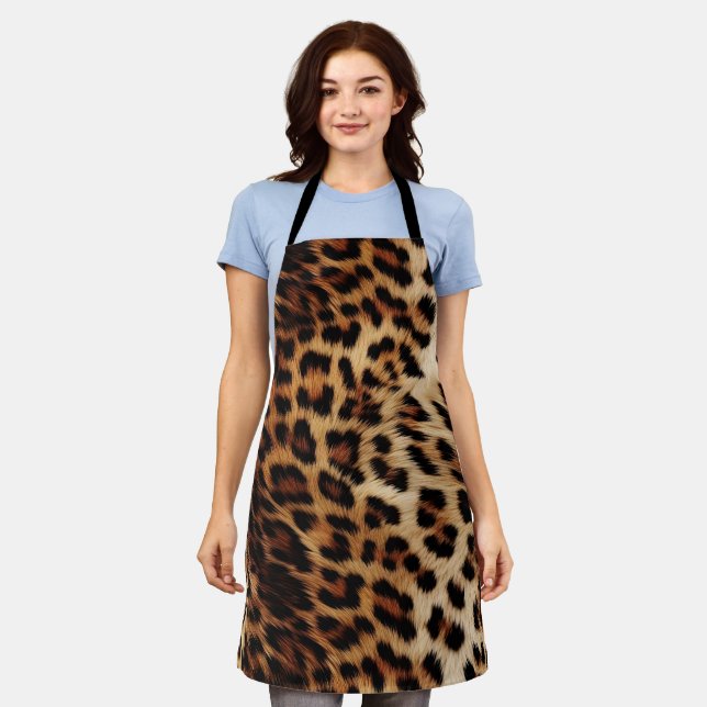 Brown Cream Leopard Animal  Apron (Worn)