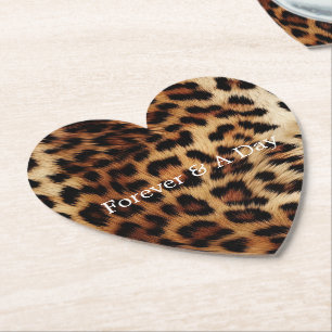 Brown Cream Leopard Animal Paper Coaster