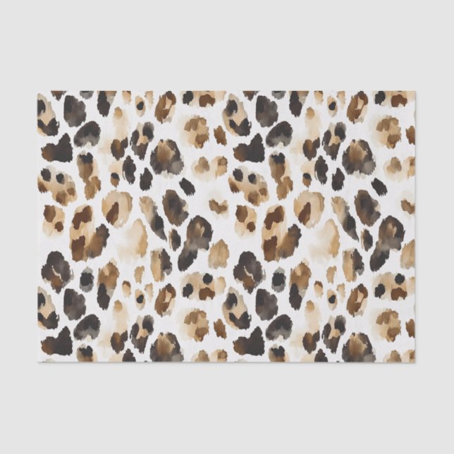 Brown Cream Leopard Animal  Tissue Paper (Front)