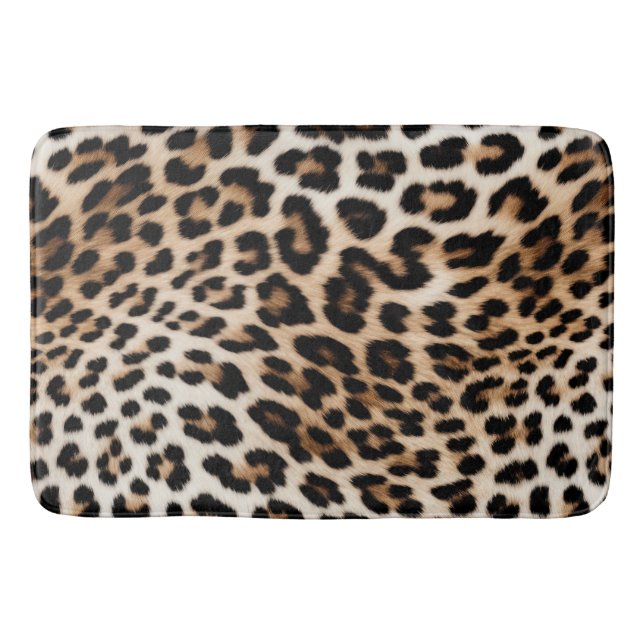 Brown Cream Leopard Bath Mat (Front)