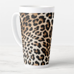 Brown Cream Leopard Print Latte Mug